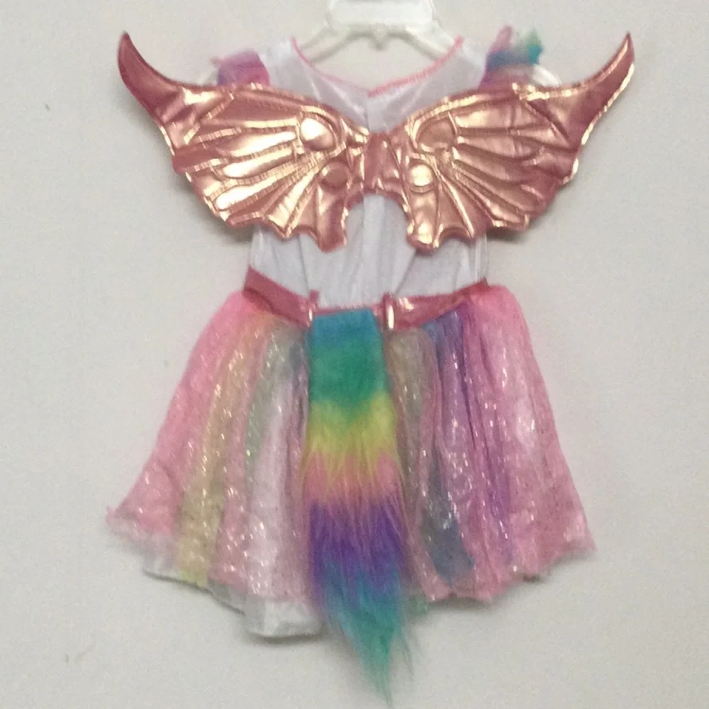 🌞 Spirit Halloween pink rainbow unicorn or fairy costume girl size 2T-4T